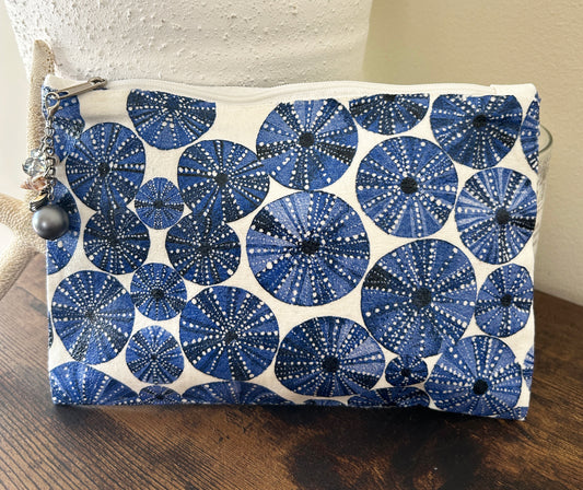 Blue Urchins Canvas Tote Bag with Zipper