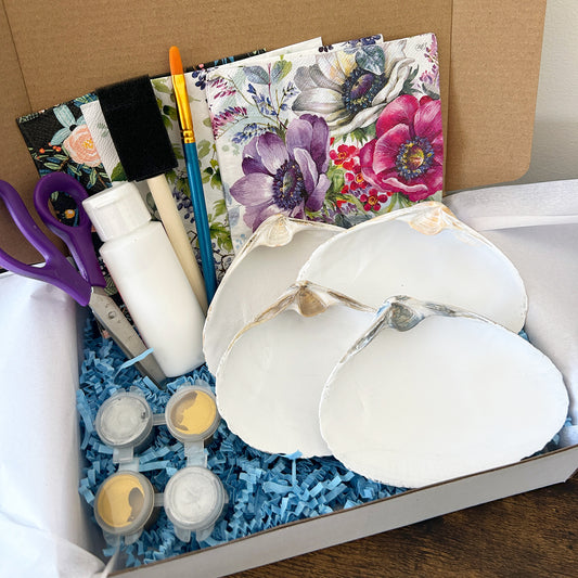 DIY Clam Shell Decoupage Kit - Floral