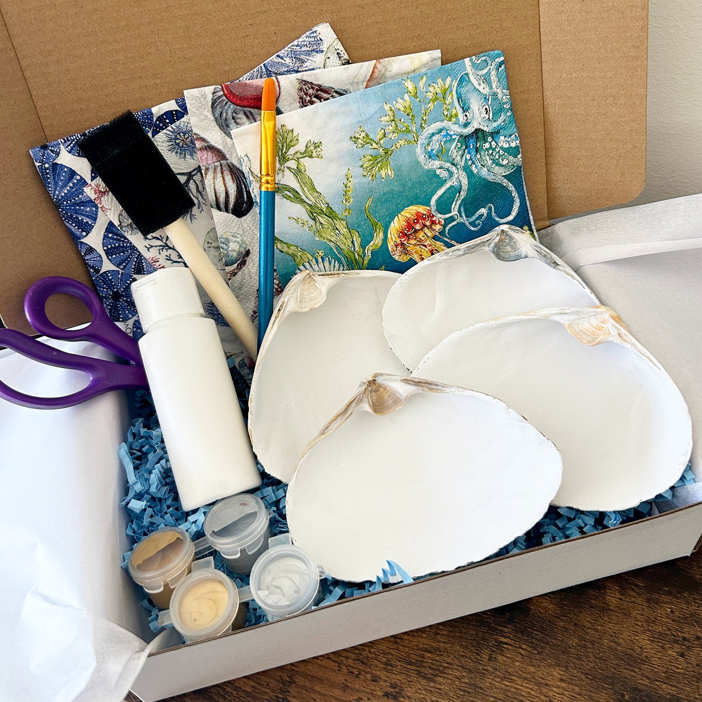 DIY Clam Shell Decoupage Kit - Ocean Life