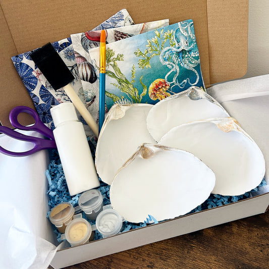 DIY Clam Shell Decoupage Kit - Ocean Life