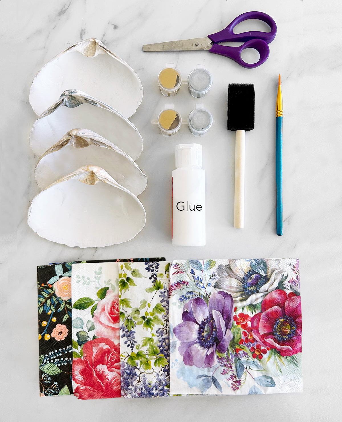 DIY Clam Shell Decoupage Kit - Floral