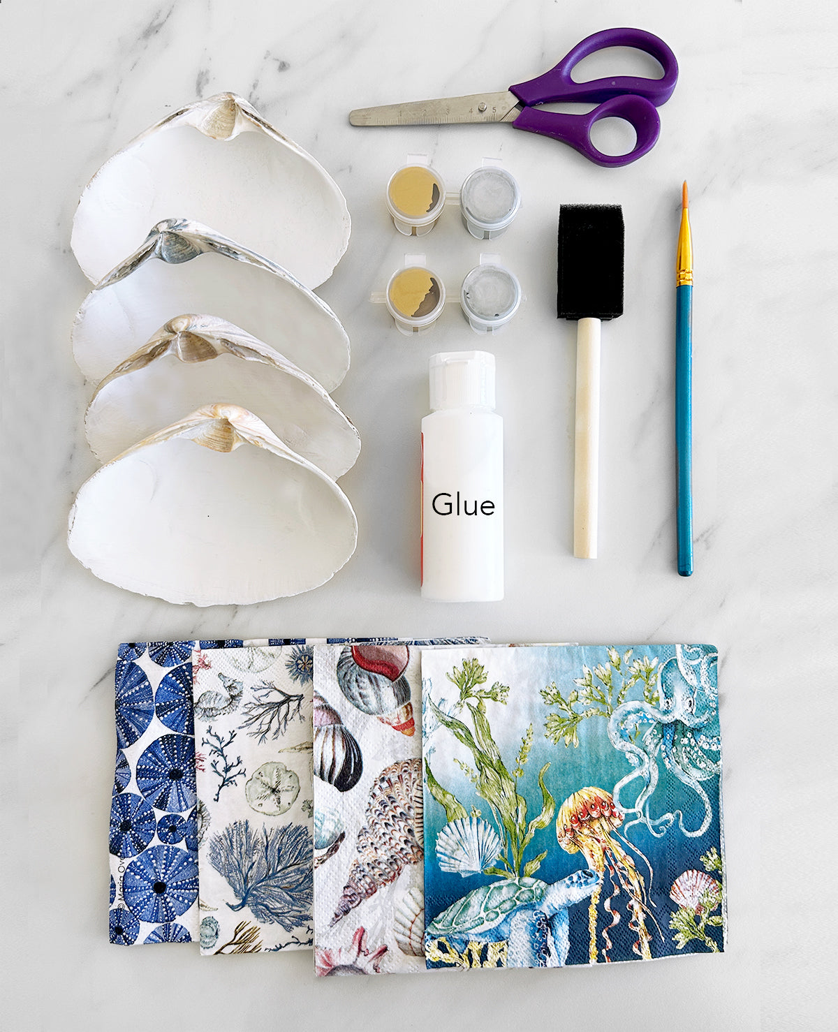 DIY Clam Shell Decoupage Kit - Ocean Life