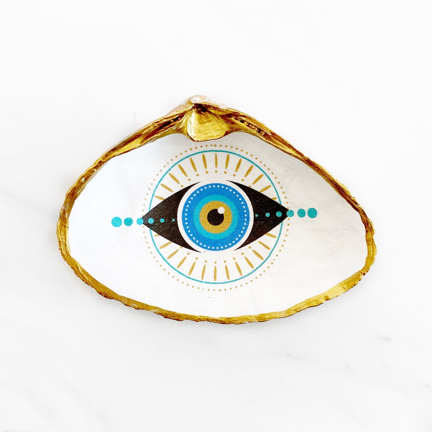 Evil Eye Protection Eye Trinket Clam Shell Ring Dish