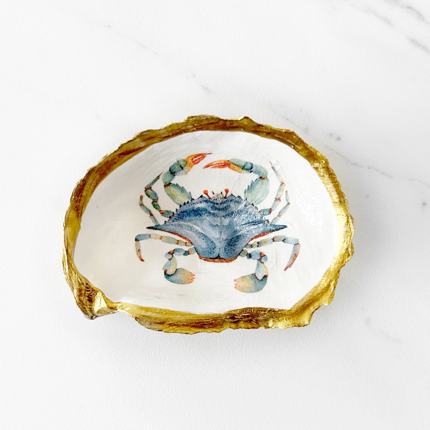 Sea Life Crab, Lobster, Octopus, Fish Decoupage Oyster Shell Trinket