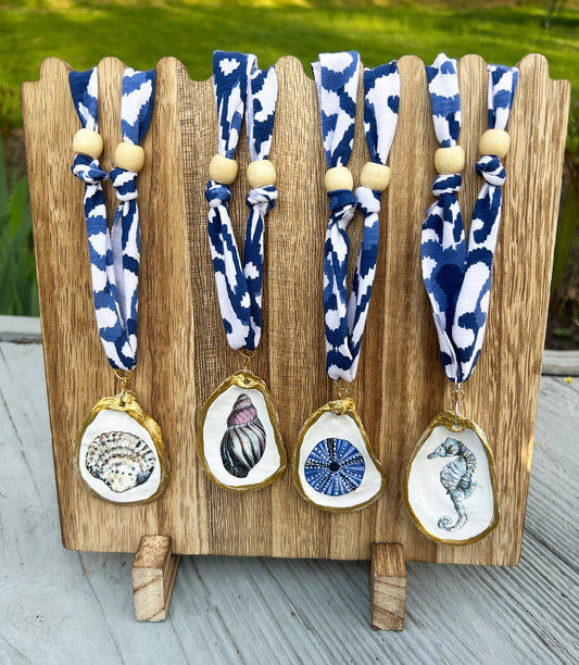 Tide and Treasure Fabric Tie Statement Necklace
