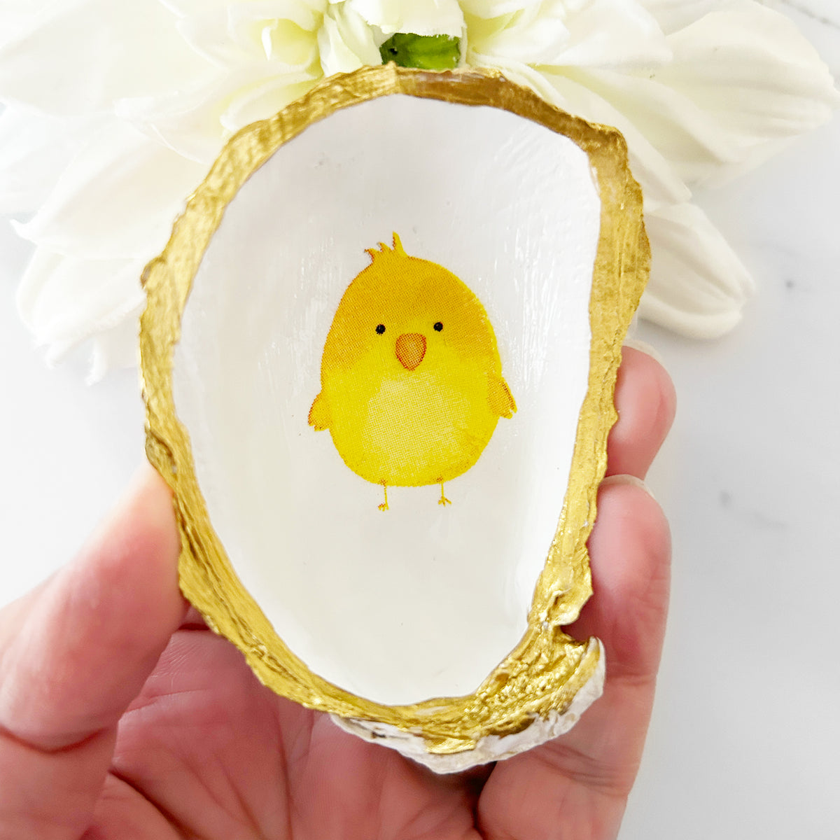 Spring Chick Decoupage Oyster Shell Trinket Ring Dish – Adoridesigns