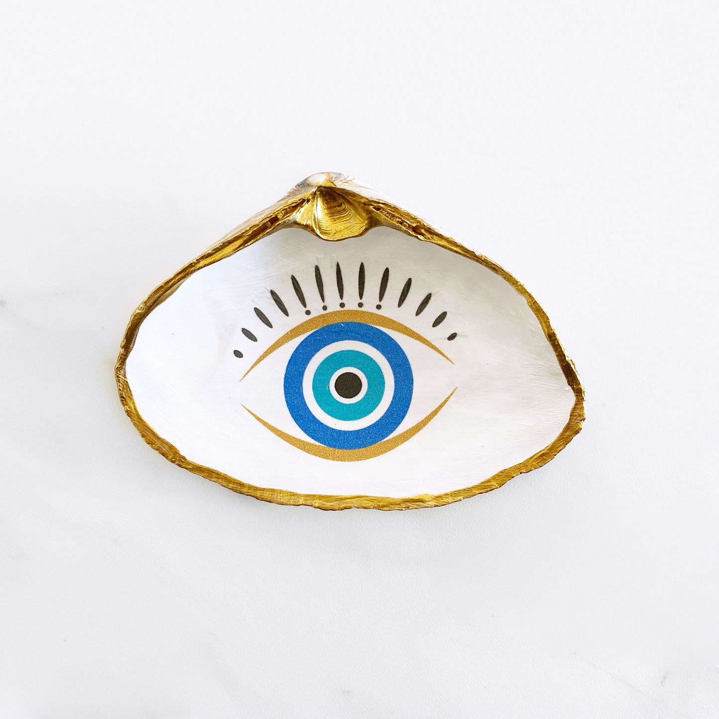 Evil Eye Protection Eye Trinket Clam Shell Ring Dish