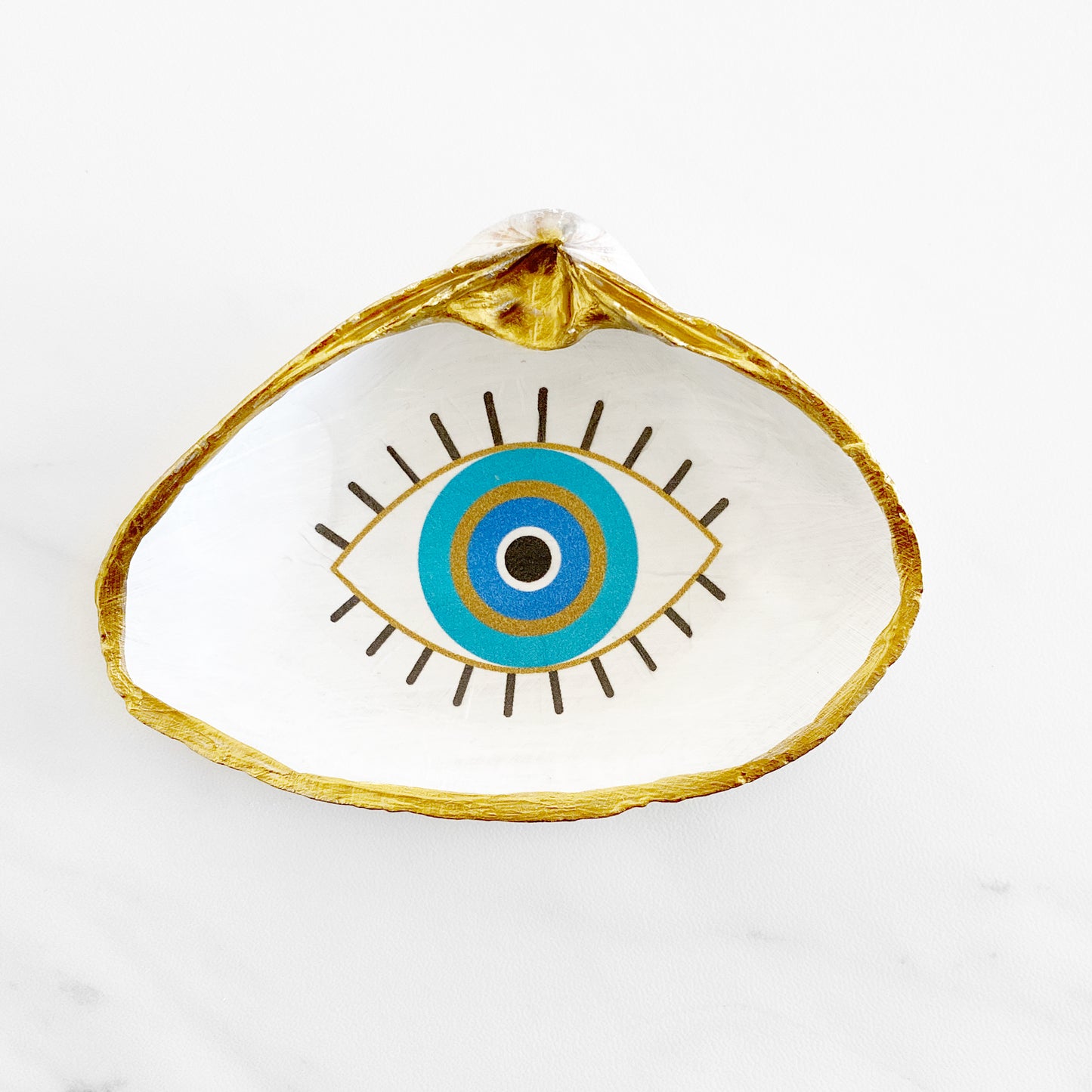 Evil Eye Protection Eye Trinket Clam Shell Ring Dish